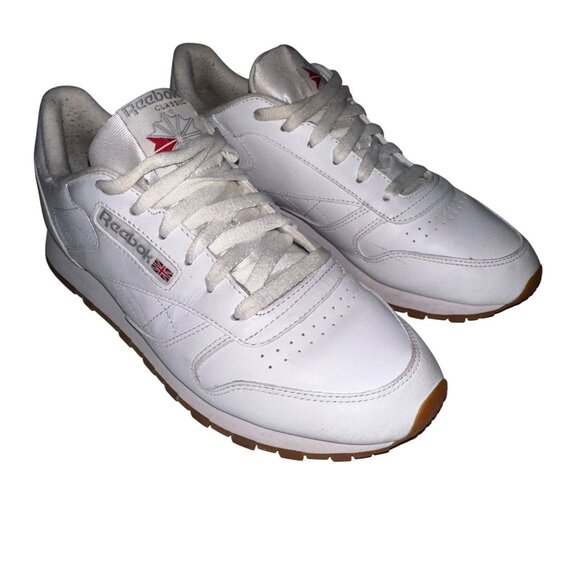 Reebok‎ Classics Womens 8.5 White Leather Lace Up Sneakers Athletic Shoes - Picture 1 of 8